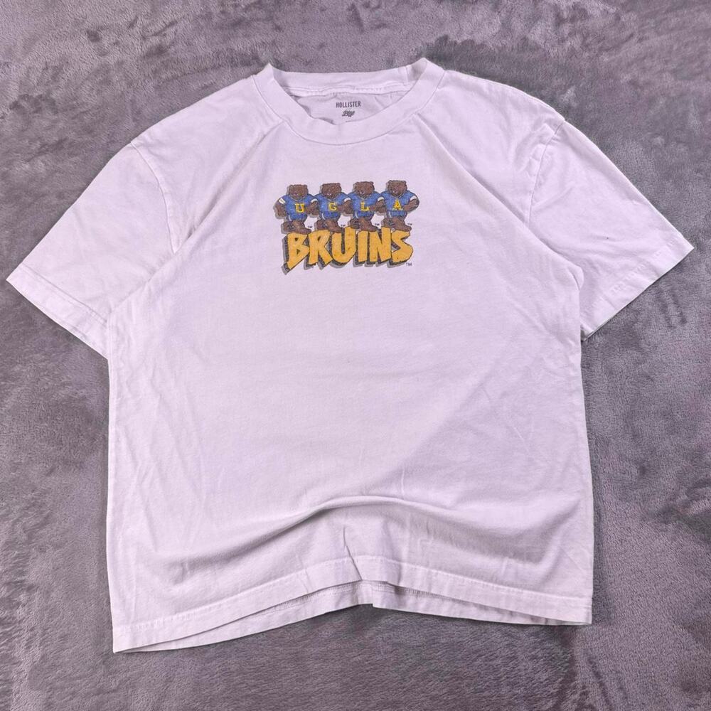 Hollister Blue 84 UCLA Bruins T Shirt XS White Boxy Fit Champions Made Here